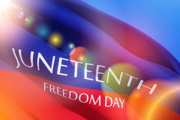 Juneteenth Färg Med Text Juneteenth Freedom Day Med Solen Och — Stockfoto