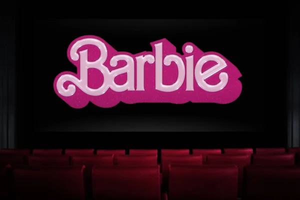 Barbie Movie Cinema Watching Movie Cinema Astana Kazakhstan July 2023 — Stock Photo, Image