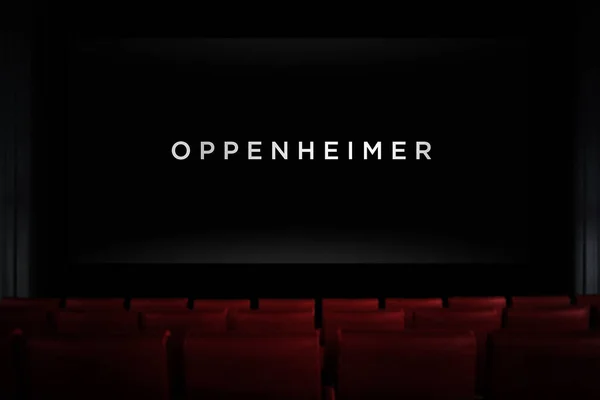Oppenheimer Movie Cinema Watching Movie Cinema Astana Kazakhstan July 2023 — Stock Photo, Image