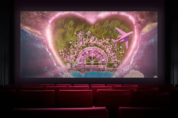 Barbie Movie Cinema Watching Movie Cinema Astana Kazakhstan July 2023 — Stock Photo, Image