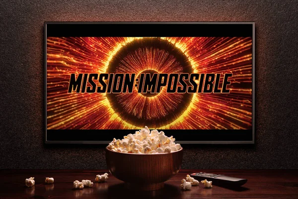 Mission Impossible Dead Reckoning Teil Trailer Oder Film Fernseher Mit — Stockfoto