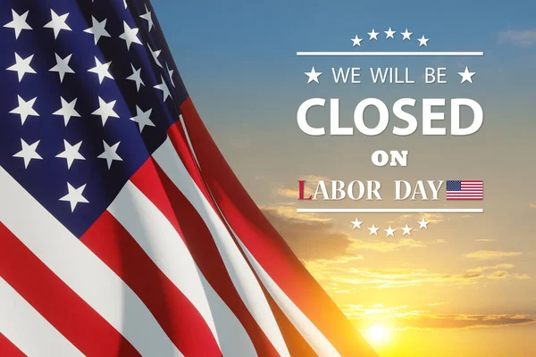 Labor Day Background Design American Flag Background Sunset Sky Message — Stock Photo, Image