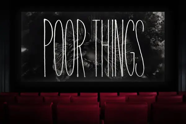 Poor Things Film Kino Einen Film Kino Ansehen Astana Kasachstan — Stockfoto