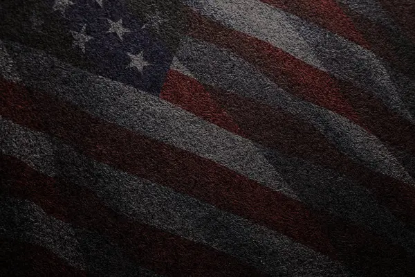 Zwarte Textuur Achtergrond Met Afbeelding Usa Vlag Amerikaanse Vakantie Poster — Stockfoto