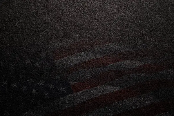 Schwarzer Strukturierter Hintergrund Mit Bild Usa Flagge Amerikanisches Urlaubsposter Banner — Stockfoto