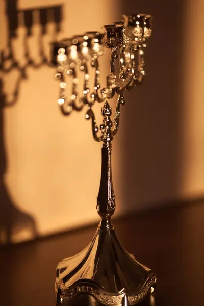 Hanukkah Menorah Eller Hanukkiah Ljuset Sunen Solnedgången För Judisk Semester — Stockfoto