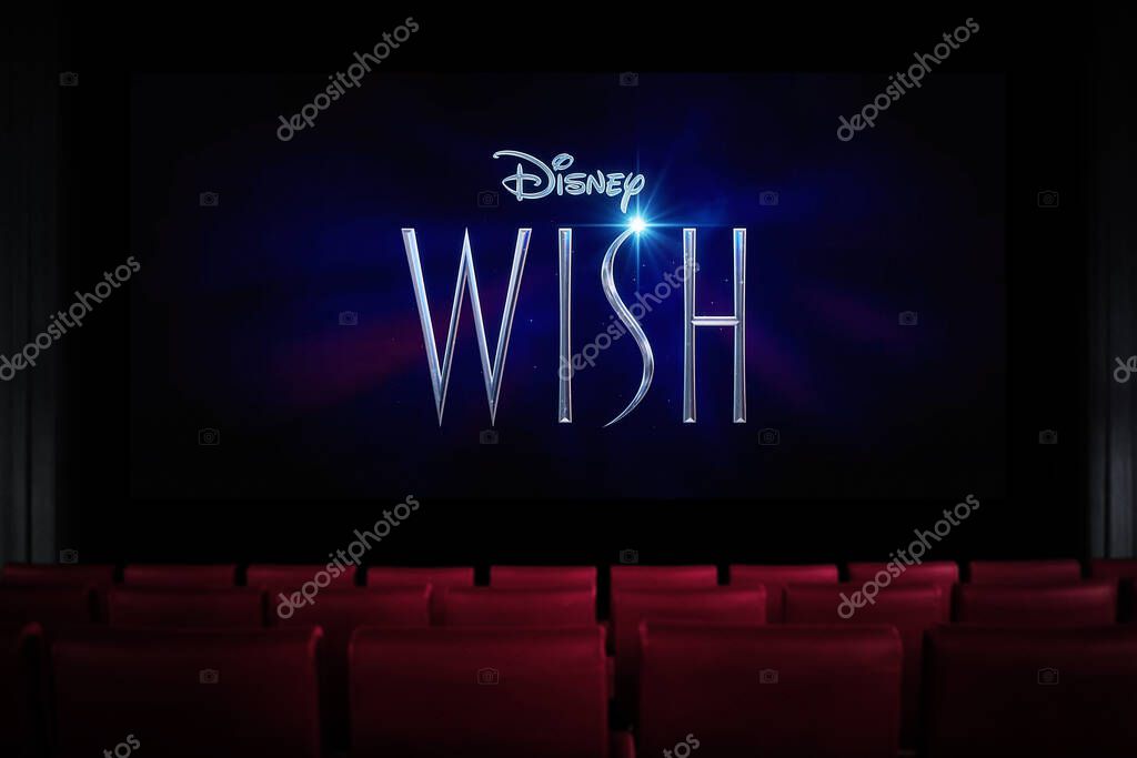 Wish movie in the cinema. Watching a movie in the cinema. Astana, Kazakhstan - November 15, 2023.