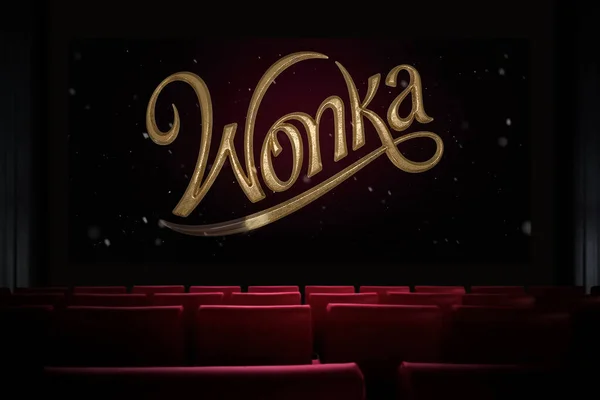 Film Wonka Cinema Guardare Film Cinema Astana Kazakistan Ottobre 2023 Immagine Stock