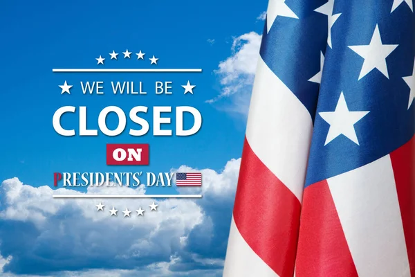 Presidents Day Background Design American Flag Background Blue Sky Message — Fotografia de Stock