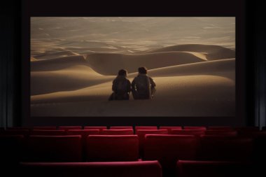 Dune Part Two movie in the cinema. Watching a movie in the cinema. Astana, Kazakhstan - May 15, 2023. clipart