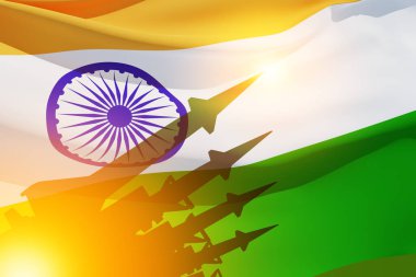 Kızılderili bayraklı füzeler. Nükleer bomba, kimyasal silahlar, füze savunması, yaylım ateşi sistemi..