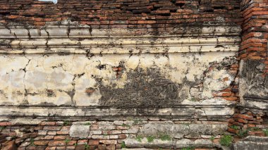 Eski tuğla duvar dokuları. Yatay arkaplan.