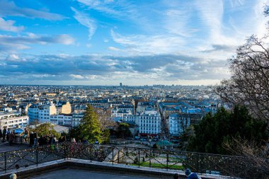panoramic view of Paris from Montmartre Paris France. clipart