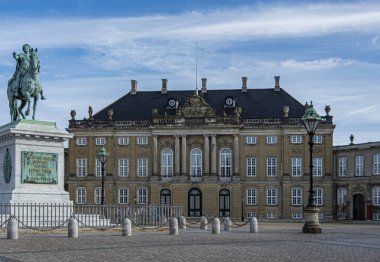 Amalienborg Sarayı Kopenhag 'ın merkezinde. Danimarka.