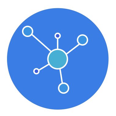 Mavi Çember Vektörü, Renk Simgesi veya Vektör Grafik Tasarım Elementi içindeki Nöral Ağ