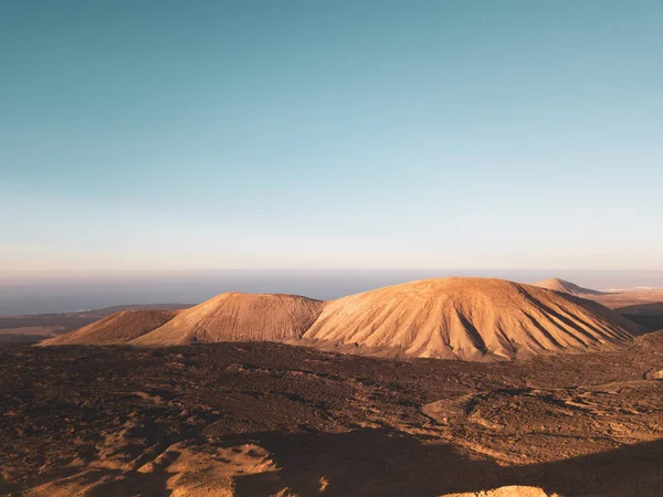 Amazing Volcanic Landscape Timanfaya National Park Lanzarote Canary Islands Spain – stockfoto