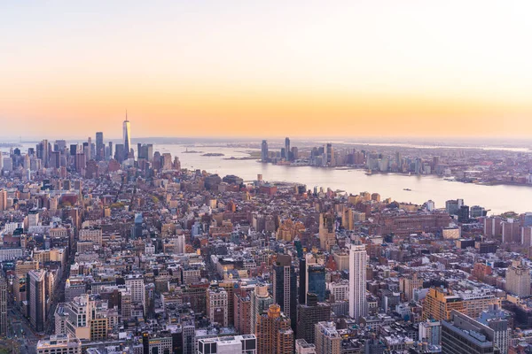 New York City Skyline Sunset High Point View — kuvapankkivalokuva