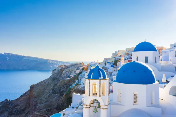Näkymä Oia Kaupunki Santorini Saarella Kreikassa Sykladeja Kopioi — kuvapankkivalokuva