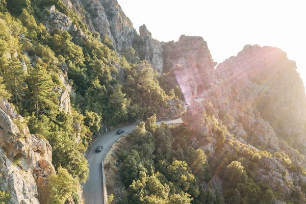 Landschap Landschappelijke Weg Met Berg Calanques Piana Eiland Corsica Frankrijk — Stockfoto