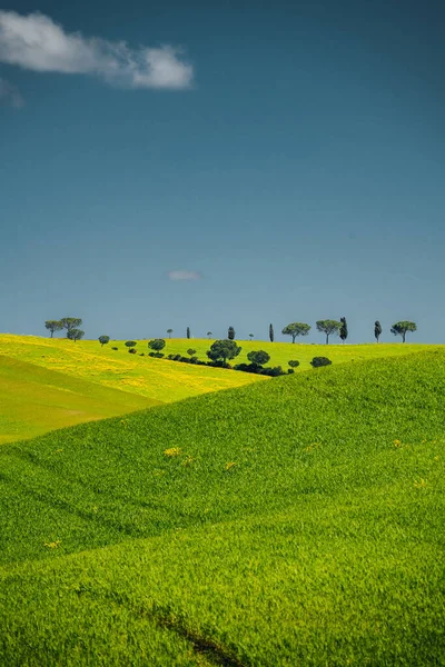 Toscanan Kevätmaisema Italia Val Dorcia — kuvapankkivalokuva