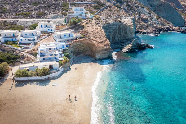 Luchtfoto Van Agali Beach Folegandros Griekenland — Stockfoto