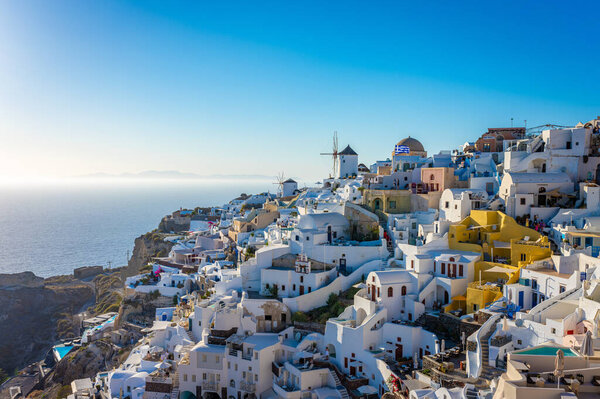 Sunset over Santorini. Oia town, Greece