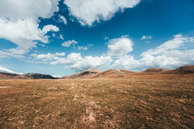 Campo Imperatore in Abruzzo region, Italy. Aerial view clipart