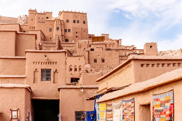Деталі Айт Бен Хадду Стародавнього Міста Побудованого Пустелі Сахара Марокко Стокове Зображення