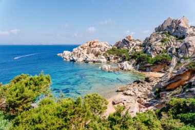 The italian island Sardinia in mediterranean sea. Cala Spinosa, Gallura clipart