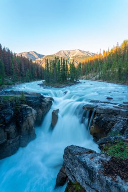 Sunwapta 'nın Jasper Ulusal Parkı, Alberta, Kanada' daki muhteşem manzarası..