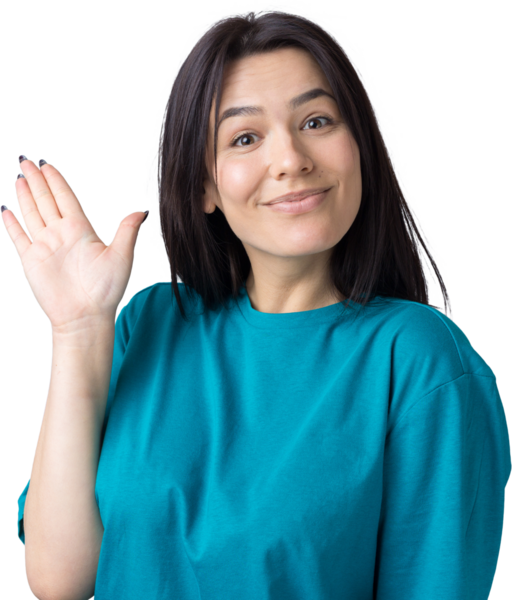 Gülümseyen kadın elini sallar gibi kaldırdı..