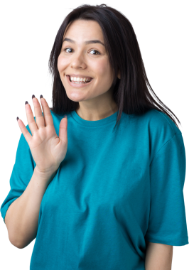 Gülümseyen kadın elini sallar gibi kaldırdı..