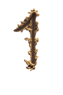 Kumsalda yazılmış bir numara. El yazısı karakter koleksiyonu.