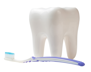 Beyaz diş ve beyaz arka planda renkli diş fırçası, diş bakımı konsepti