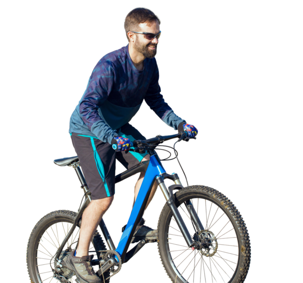 Bisikletçi şort ve jersey bir hava süspansiyon çatal ile modern karbon hardtail bisikletle