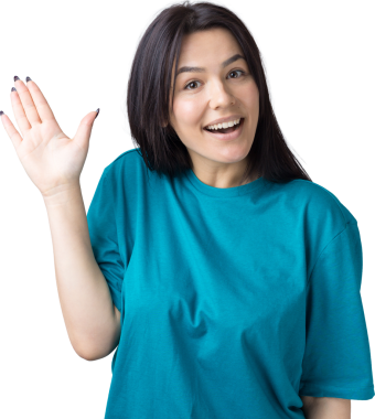 Gülümseyen kadın elini sallar gibi kaldırdı..