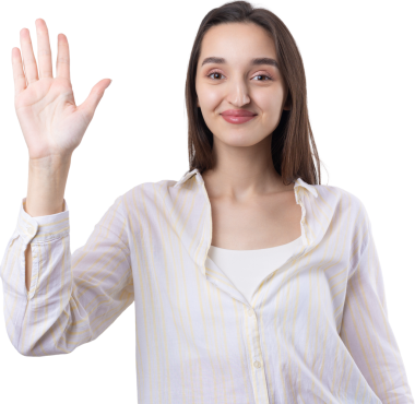 Gülümseyen kadın elini sallar gibi kaldırdı..