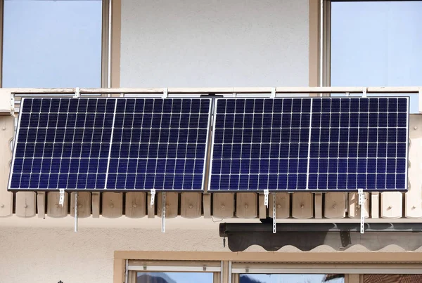 Balcony Power Plant Also Suitable Older Houses Solar Modules Power — Fotografia de Stock