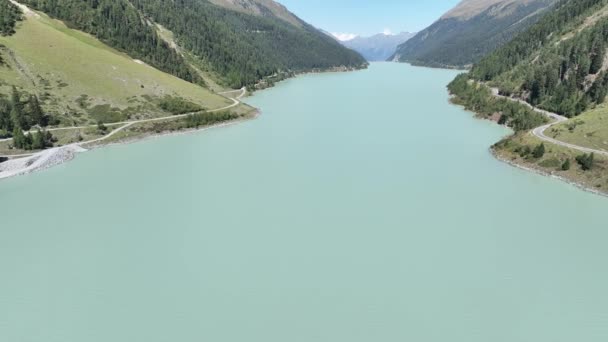 Drone Video Van Het Gepatschspeicher Meer Het Kaunertal Oostenrijk — Stockvideo