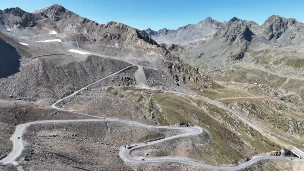 Drone Video Van Bochtige Kaunertal Glacier Road Oostenrijk — Stockvideo