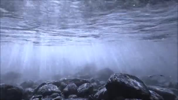 파란색 흐르는 햇빛이 흐르는 흐름의 비디오 — 비디오