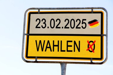 Shield with elections in Germany in February 2025 clipart