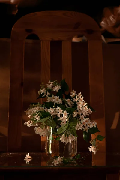 ตอย บดอกไม ใบไม ในพระอาท ตกด — ภาพถ่ายสต็อก