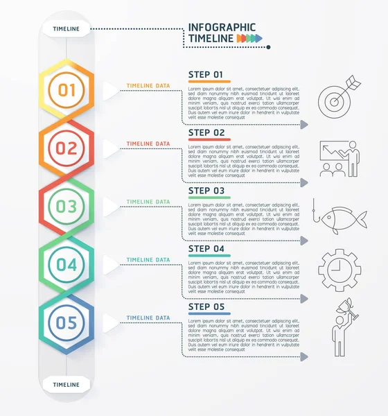 Infographic Timeline Diagram Template — Wektor stockowy
