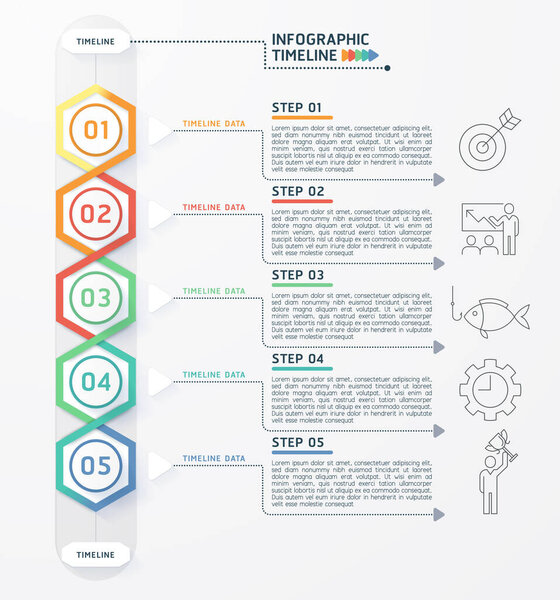 Infographic timeline diagram template.