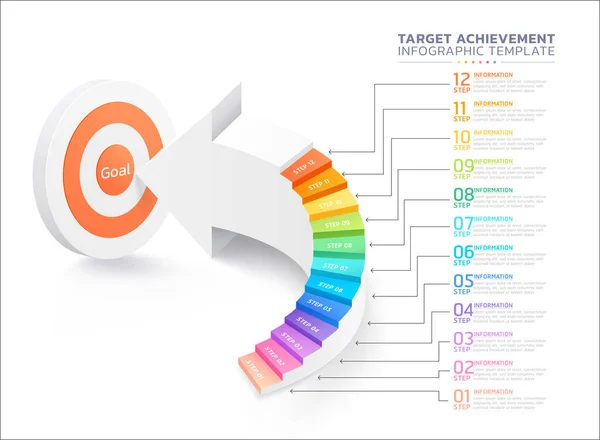 Stair Arrow Infographic Timeline Template Backgroun — 스톡 벡터