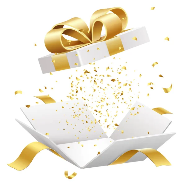 Giftbox Gouden Lint Openen Symbool Pictogram — Stockfoto