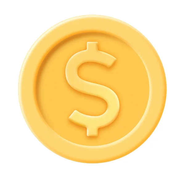 Gouden Munt Symbool Pictogram — Stockfoto