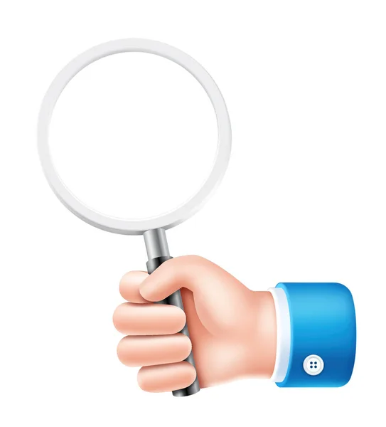 Business Hand Holding Magnifier Sign Symbol Icon — Stock Photo, Image