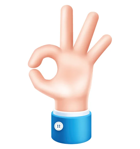 Business Hand Okay Simbol Ikon — Stok Foto